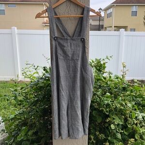 Vintage Overalls Jumper Michele Leslie Gray Plaid Medium